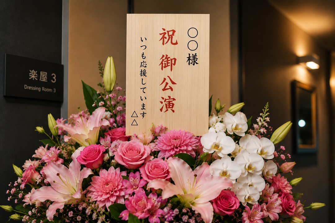 楽屋花の立札、どう書く？ 文例・マナー・サイズの選び方
